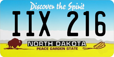 ND license plate IIX216