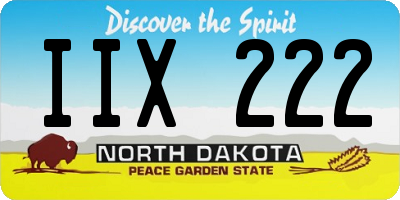 ND license plate IIX222