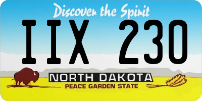 ND license plate IIX230