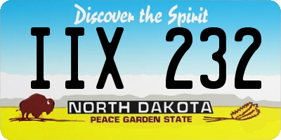 ND license plate IIX232