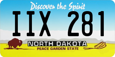 ND license plate IIX281