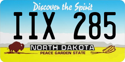 ND license plate IIX285