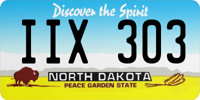 ND license plate IIX303