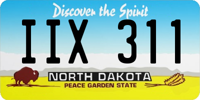 ND license plate IIX311