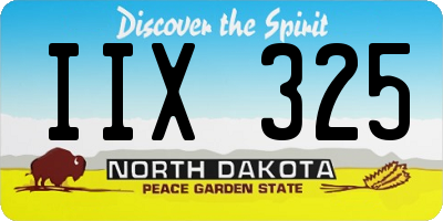 ND license plate IIX325