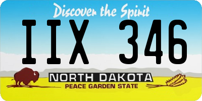 ND license plate IIX346