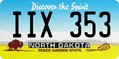 ND license plate IIX353