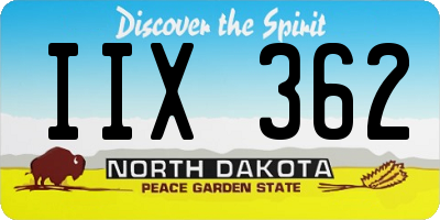 ND license plate IIX362