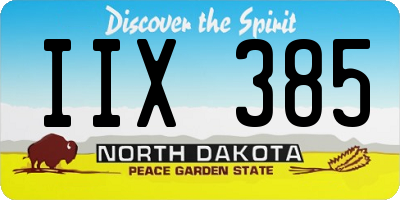 ND license plate IIX385