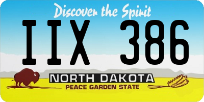 ND license plate IIX386