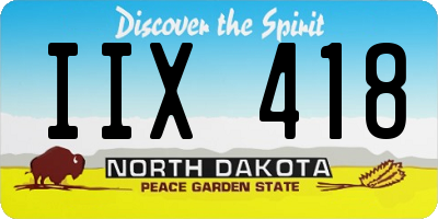 ND license plate IIX418