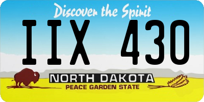 ND license plate IIX430