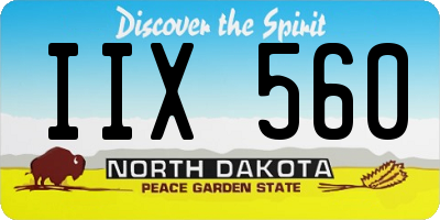 ND license plate IIX560