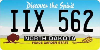 ND license plate IIX562