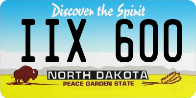 ND license plate IIX600
