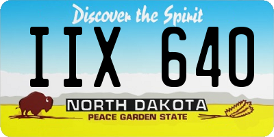 ND license plate IIX640
