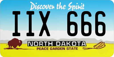 ND license plate IIX666