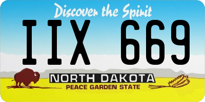 ND license plate IIX669