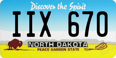 ND license plate IIX670