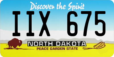 ND license plate IIX675