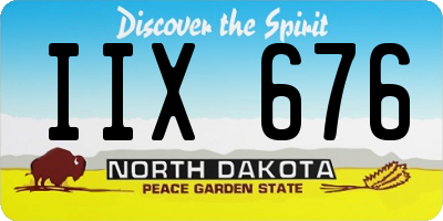 ND license plate IIX676