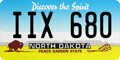 ND license plate IIX680