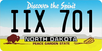 ND license plate IIX701