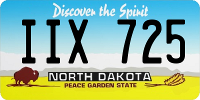 ND license plate IIX725