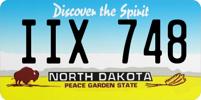 ND license plate IIX748