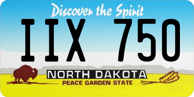 ND license plate IIX750