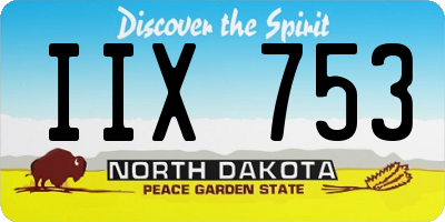 ND license plate IIX753