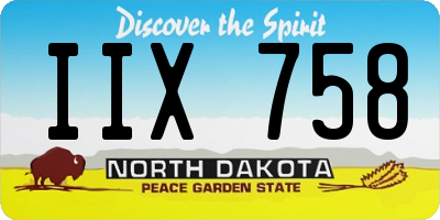 ND license plate IIX758