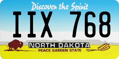 ND license plate IIX768