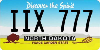 ND license plate IIX777