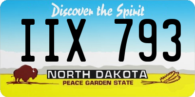 ND license plate IIX793