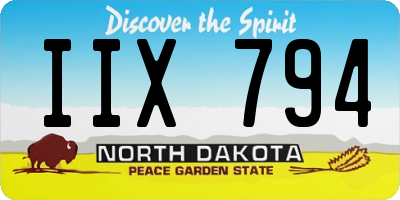 ND license plate IIX794