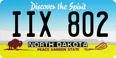 ND license plate IIX802
