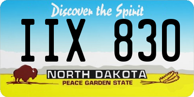 ND license plate IIX830
