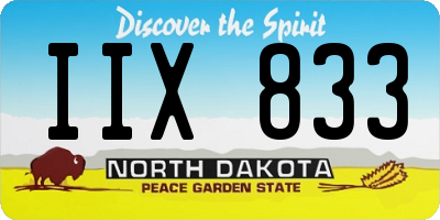 ND license plate IIX833