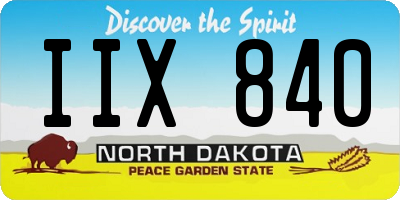 ND license plate IIX840