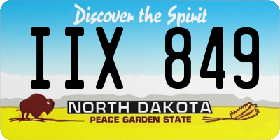 ND license plate IIX849