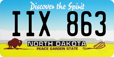 ND license plate IIX863