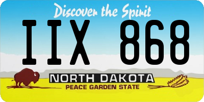 ND license plate IIX868