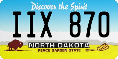 ND license plate IIX870