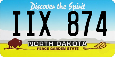 ND license plate IIX874