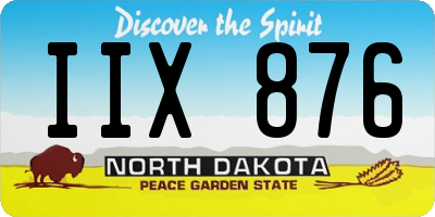 ND license plate IIX876
