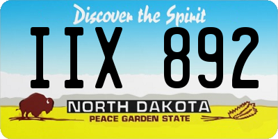 ND license plate IIX892