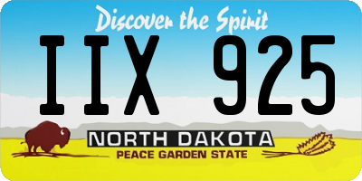 ND license plate IIX925