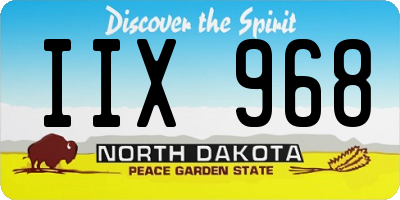 ND license plate IIX968