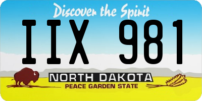 ND license plate IIX981